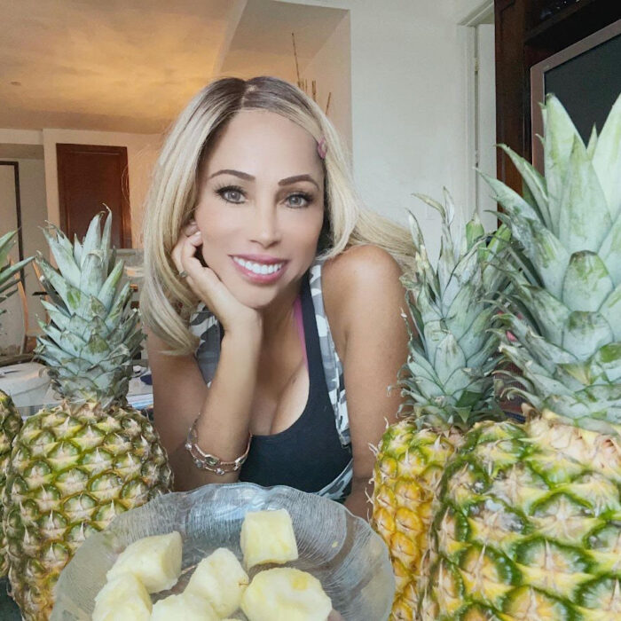 Fitness model reveals bizarre food that ‘keeps her young’ – stuffing her face with PINEAPPLES